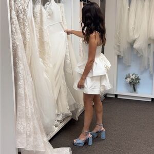 Tiered White Engagement Dress